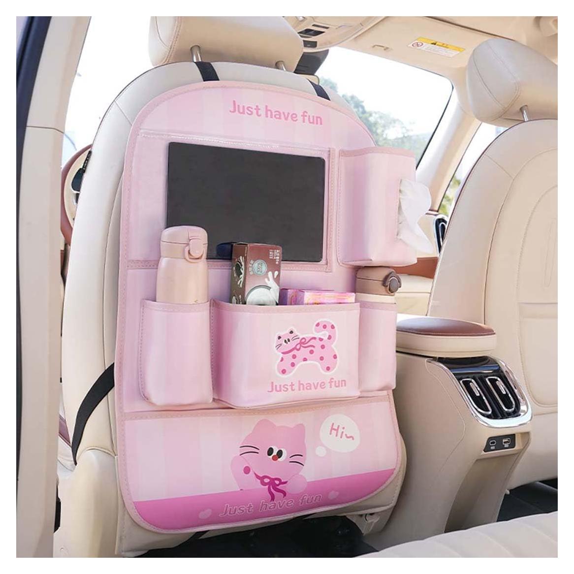 Organizador de Asiento Trasero YUNZLAN Rosa con Soporte para Tableta