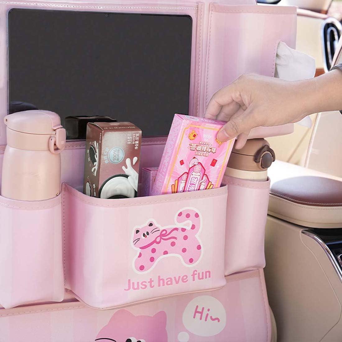 Organizador de Asiento Trasero YUNZLAN Rosa con Soporte para Tableta