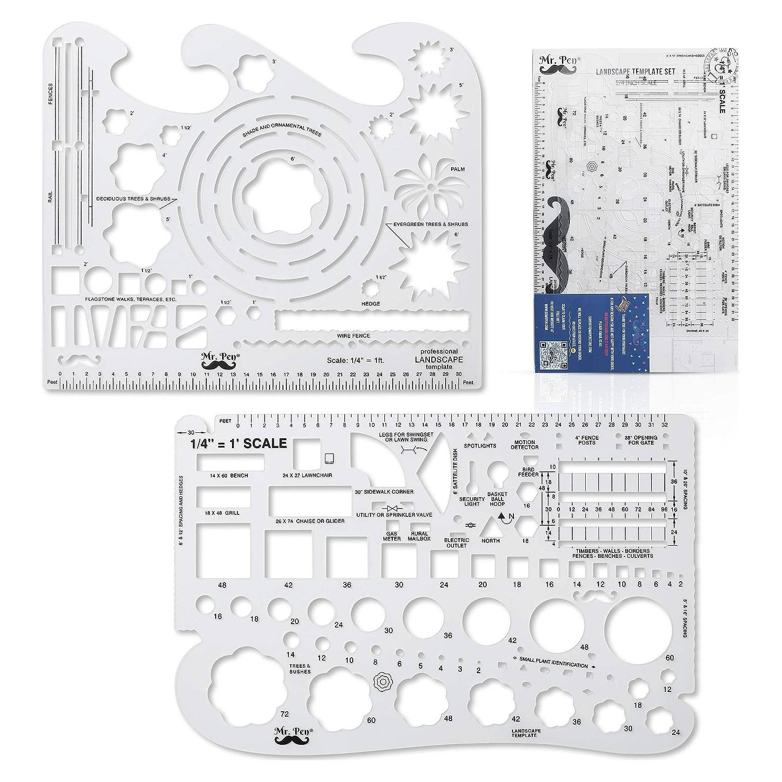 Juego de Plantillas de Paisaje Mr. Pen 2 Piezas 30.48x10.16 cm