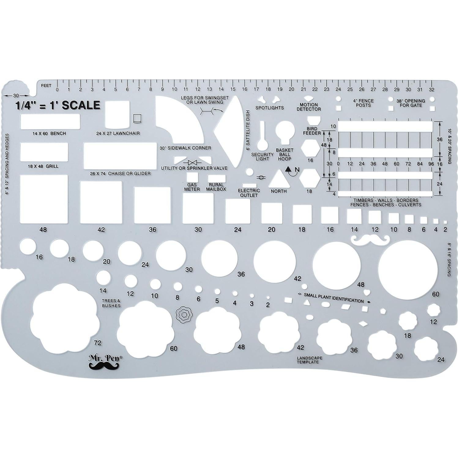 Juego de Plantillas de Paisaje Mr. Pen 2 Piezas 30.48x10.16 cm
