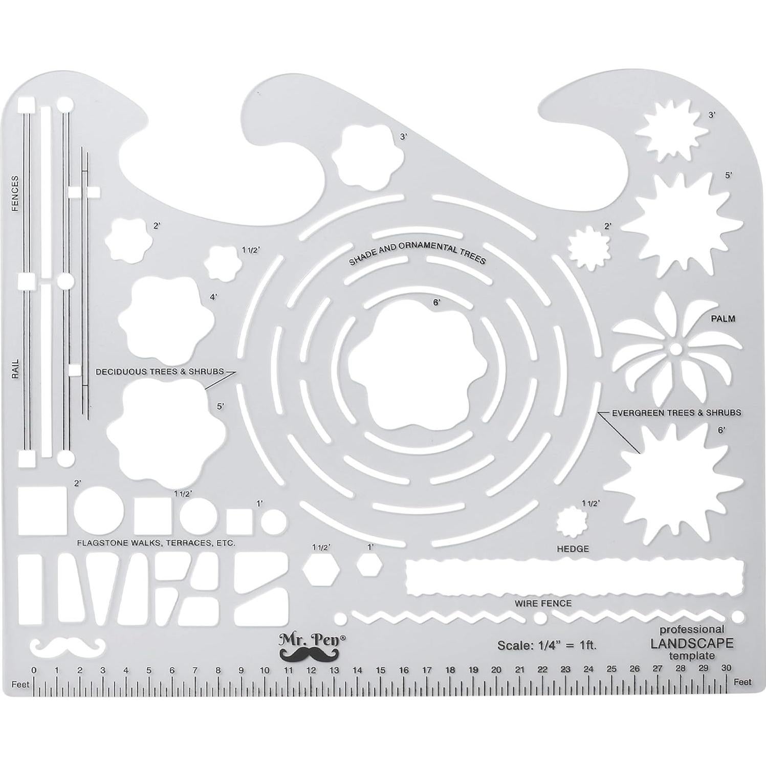 Juego de Plantillas de Paisaje Mr. Pen 2 Piezas 30.48x10.16 cm