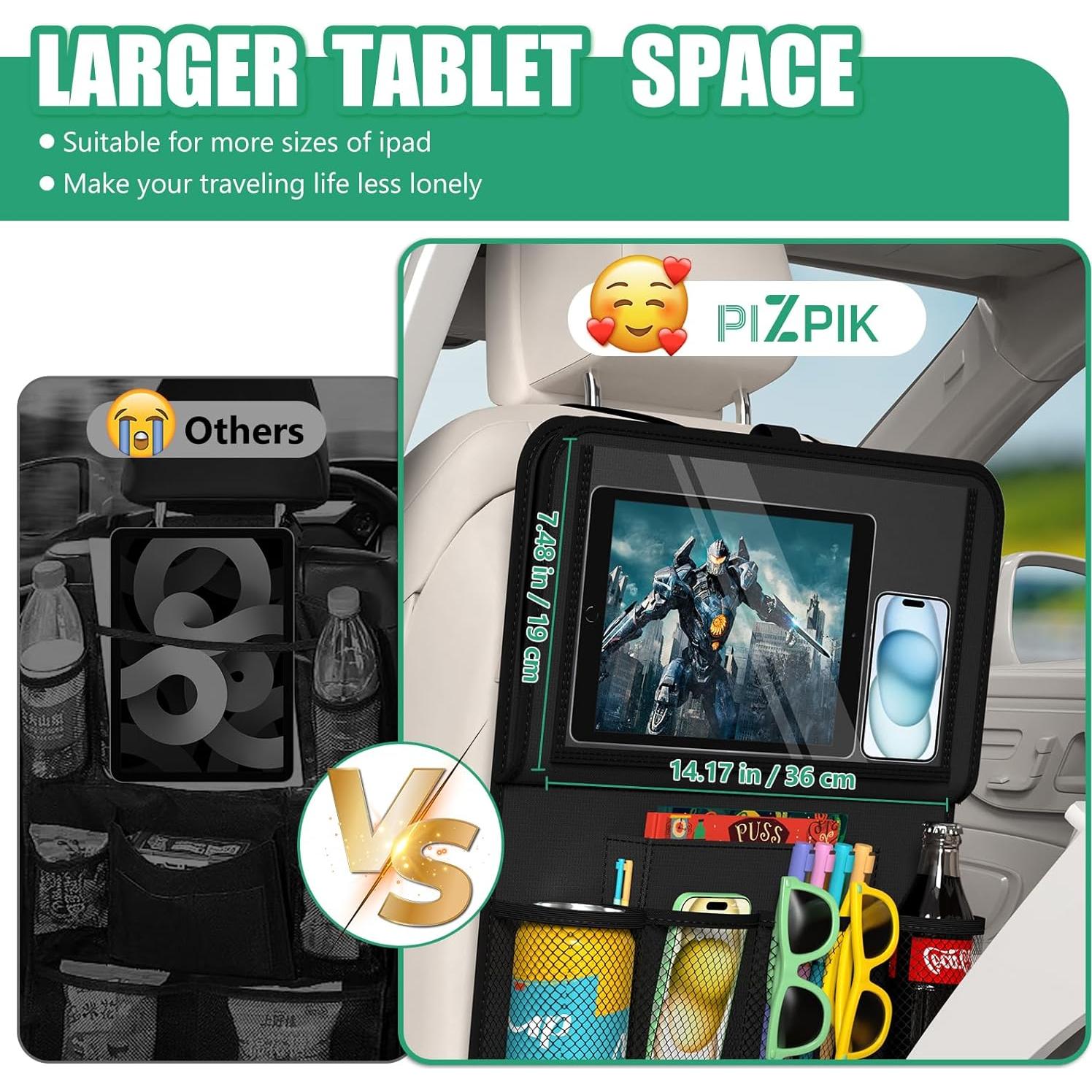 Organizador de Asiento Trasero Plzpik con Soporte para Tableta
