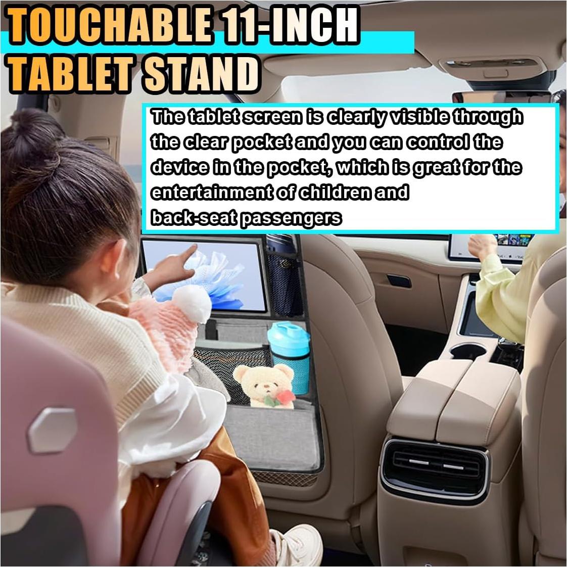 Organizador de Asiento Trasero GLSOWEE con 9 Bolsillos y Soporte para Tableta