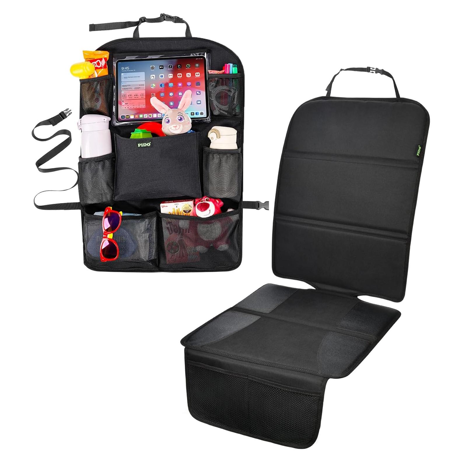 Organizador de Asiento Trasero PIDO con Protector Negro 8 Bolsillos