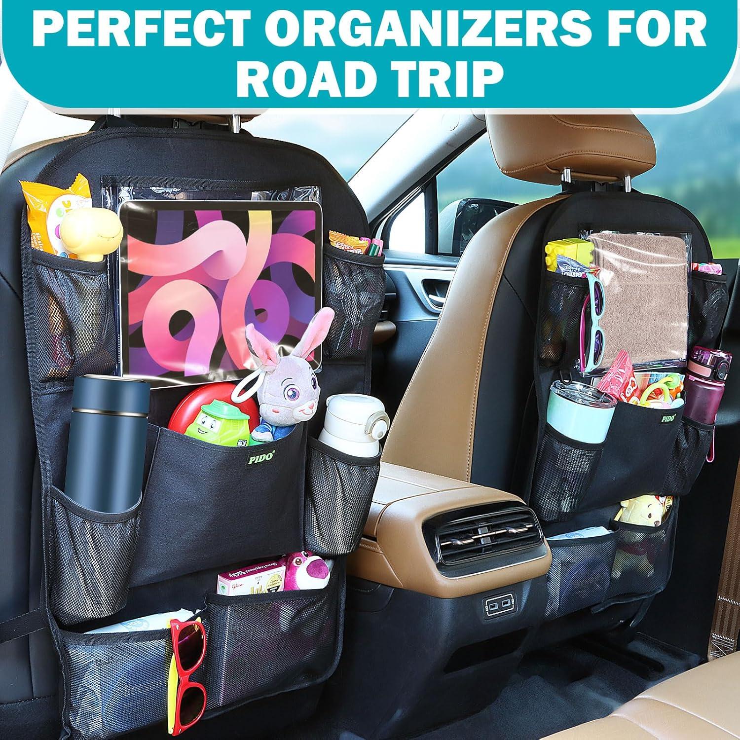 Organizador de Asiento Trasero PIDO con Protector Negro 8 Bolsillos