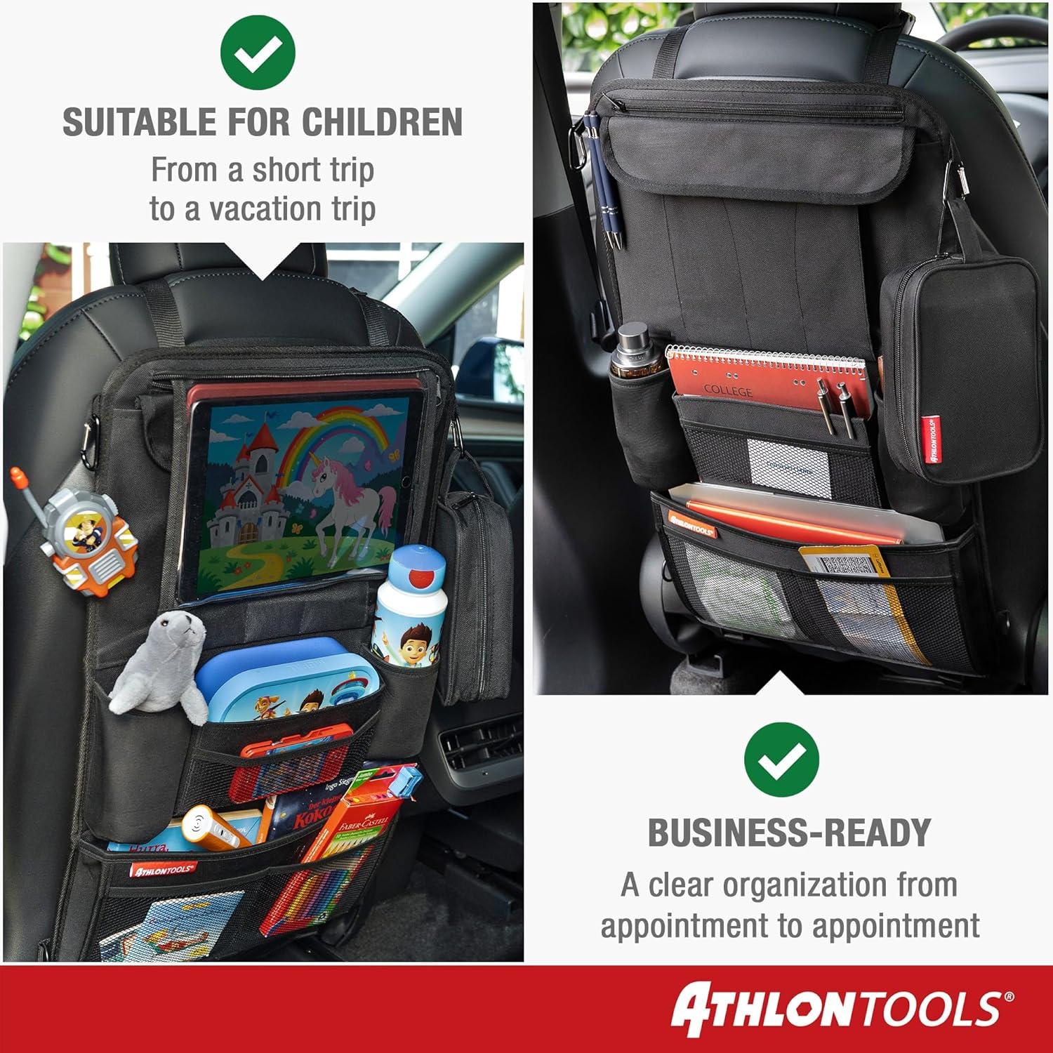 Organizador de Asiento de Coche ATHLON TOOLS con Soporte para Tablet