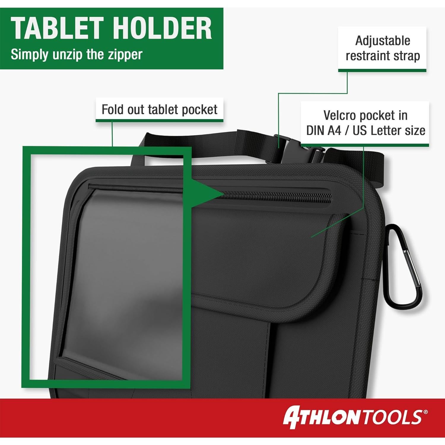 Organizador de Asiento de Coche ATHLON TOOLS con Soporte para Tablet