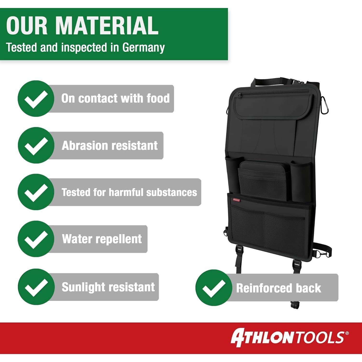 Organizador de Asiento de Coche ATHLON TOOLS con Soporte para Tablet