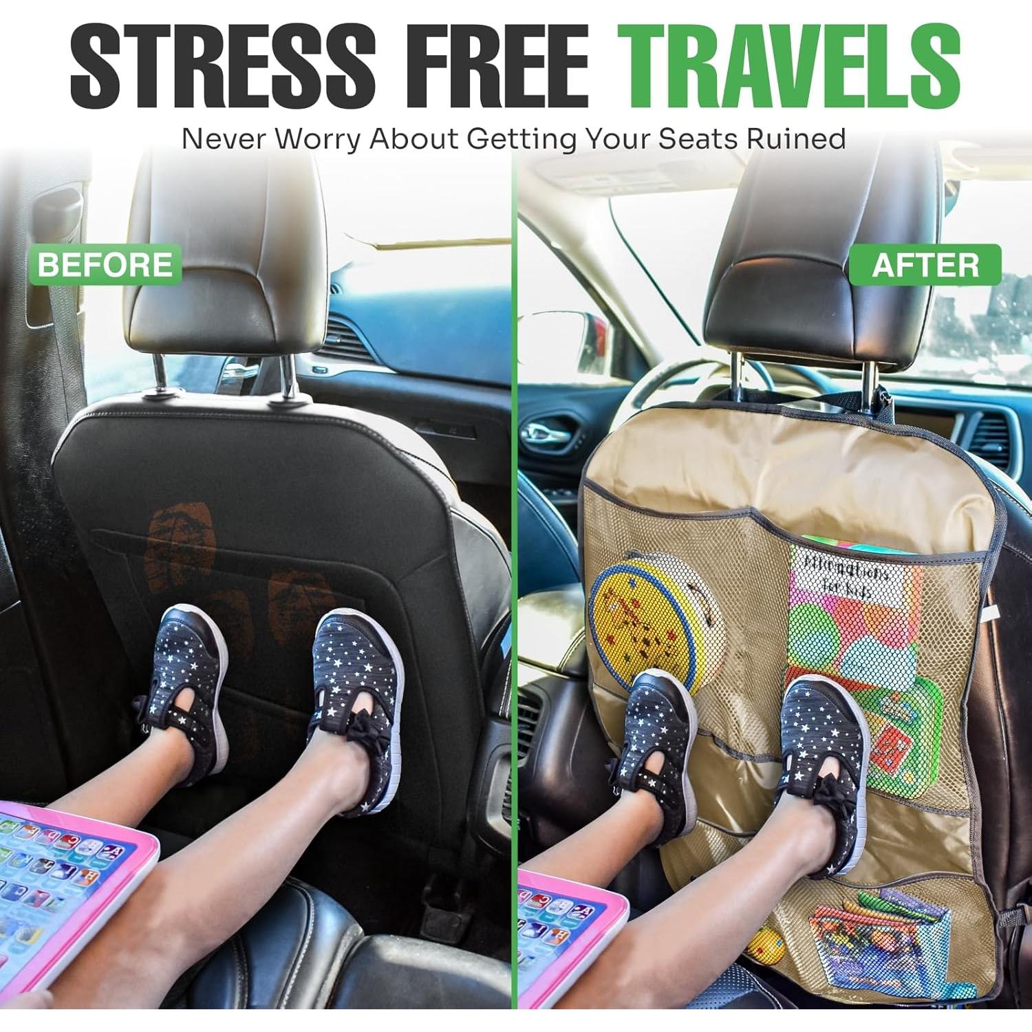 Cubierta de Asiento Trasero Lebogner Kick Mats Beige con 4 Bolsillos