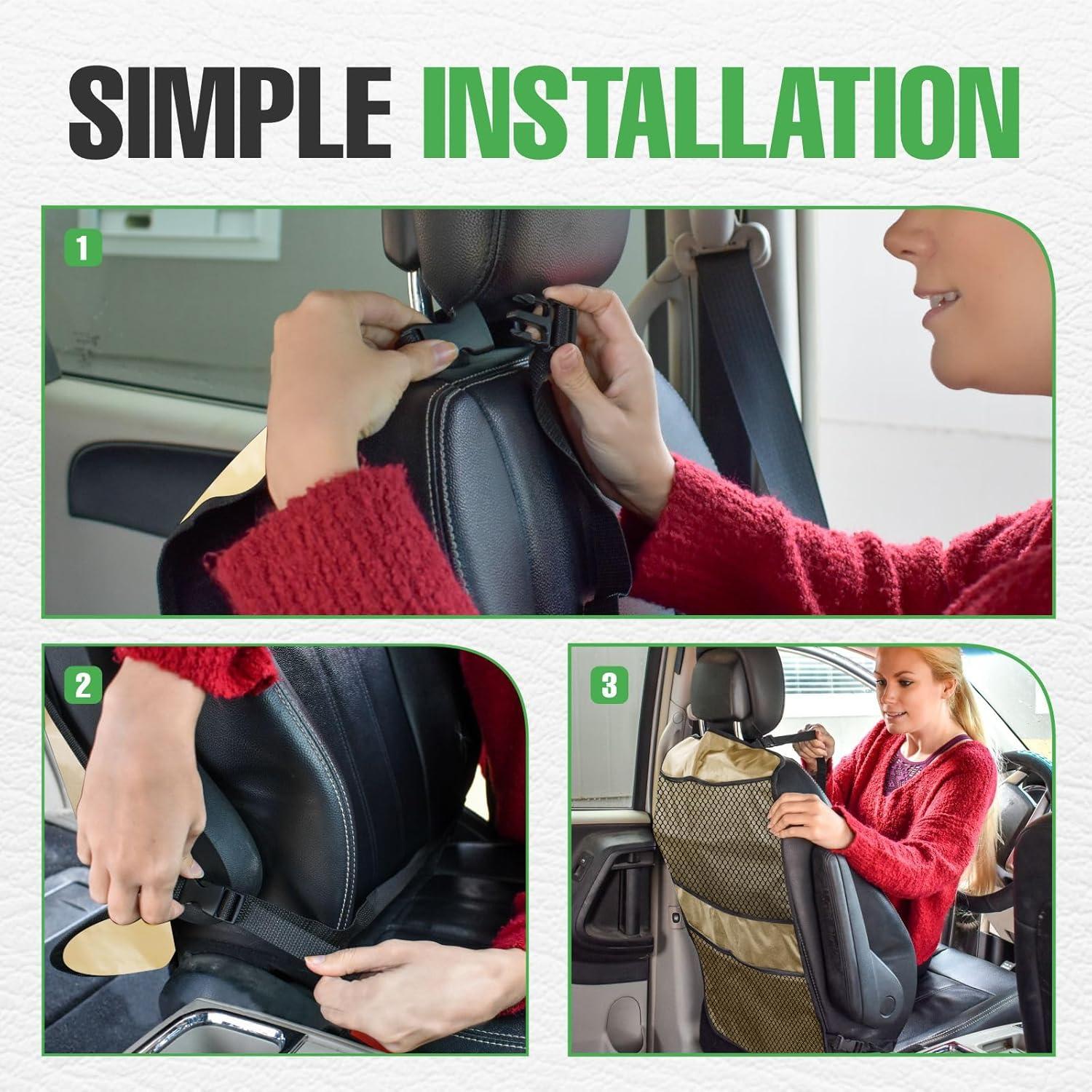 Cubierta de Asiento Trasero Lebogner Kick Mats Beige con 4 Bolsillos