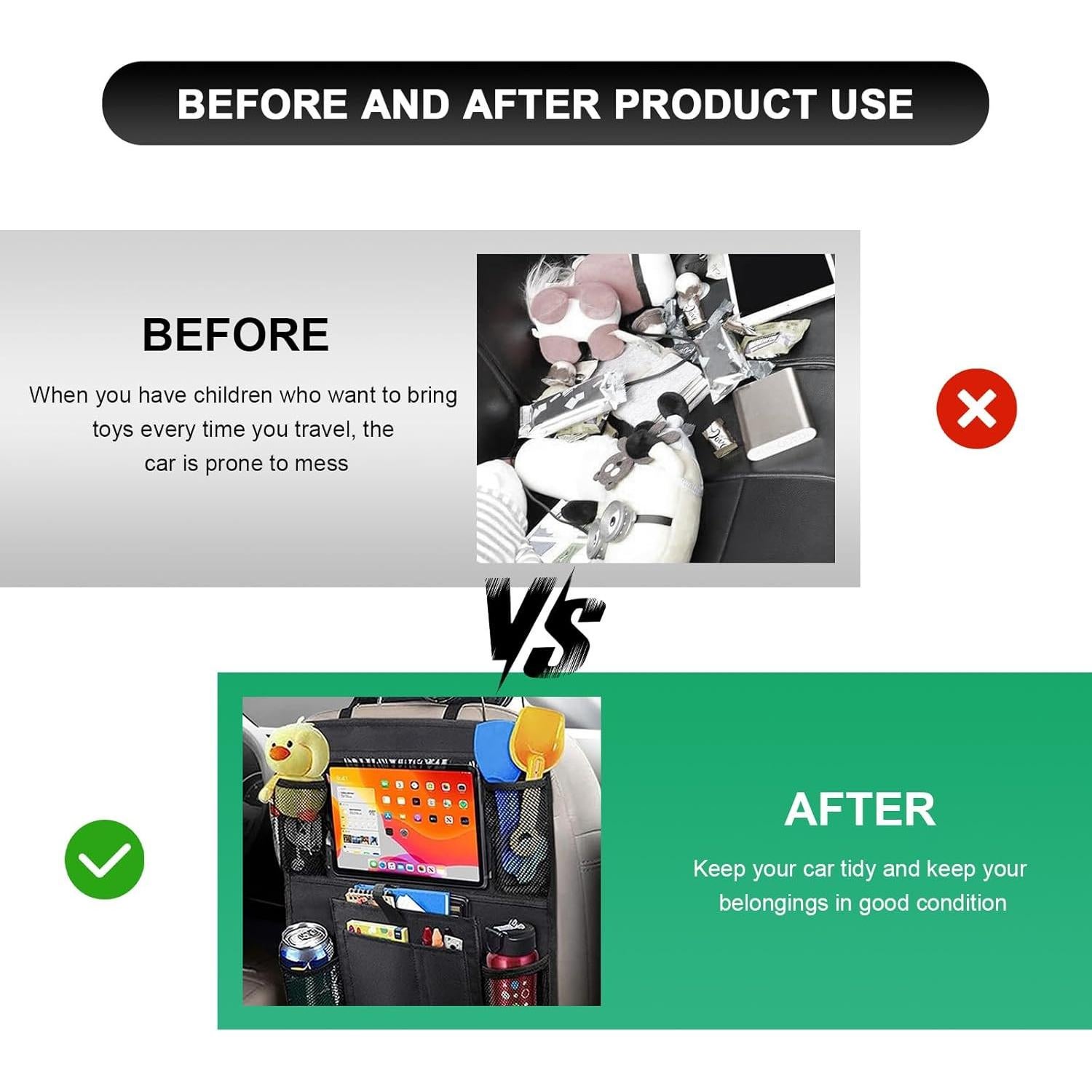 Organizador de Asiento Trasero de Coche NYTKL 2PCS Impermeable