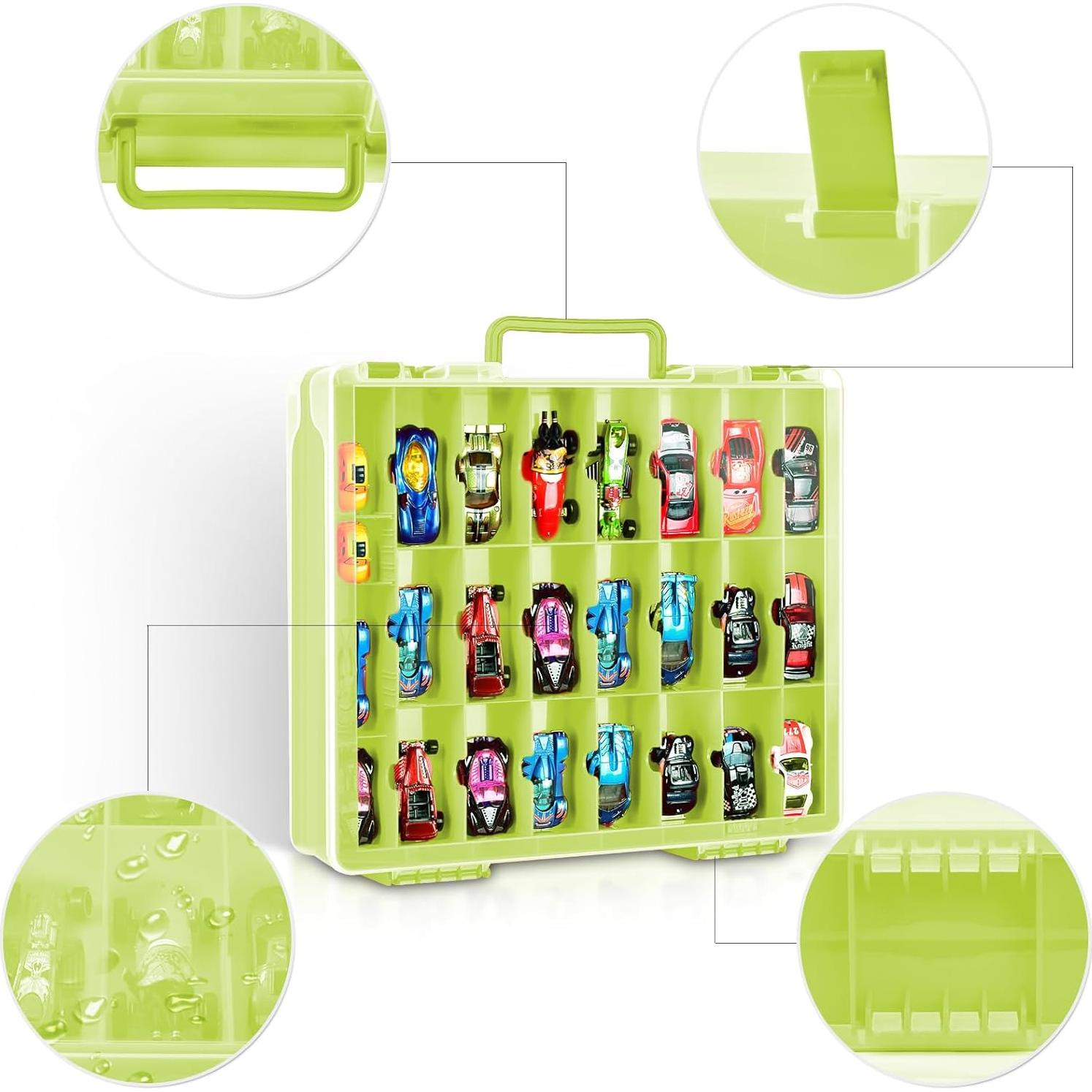 Organizador de Juguetes FULLCASE Verde 48 Compartimentos Hot Wheels