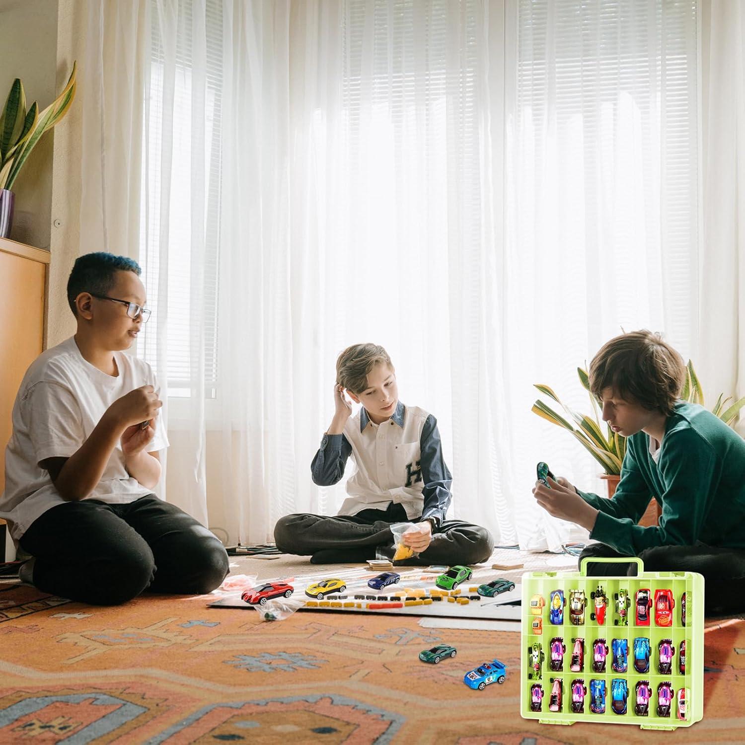 Organizador de Juguetes FULLCASE Verde 48 Compartimentos Hot Wheels