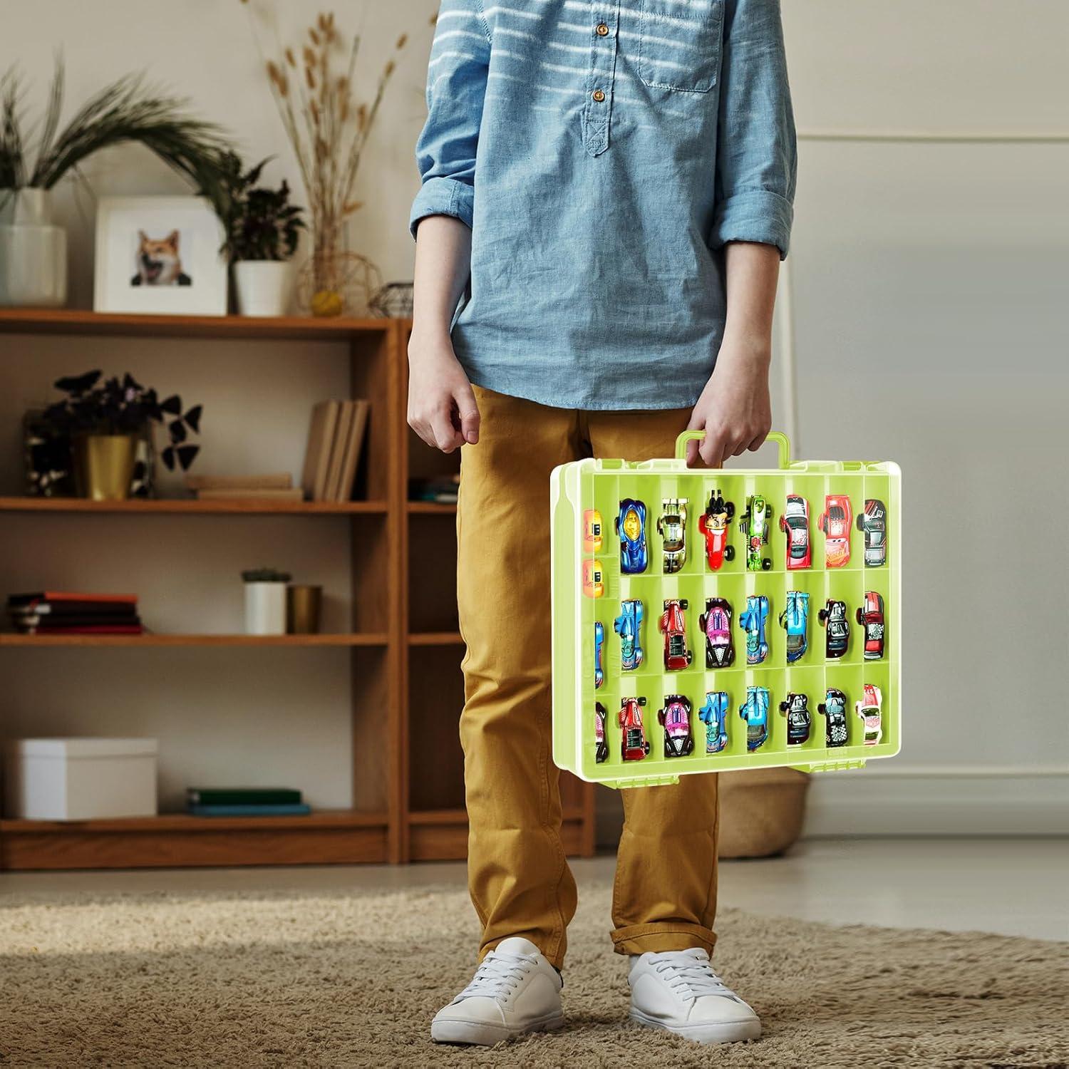 Organizador de Juguetes FULLCASE Verde 48 Compartimentos Hot Wheels