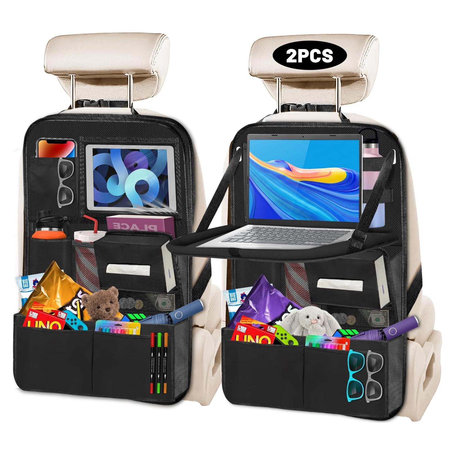 Organizador de Asiento Trasero Duwai 2 Paquetes Negro 12 Bolsillos