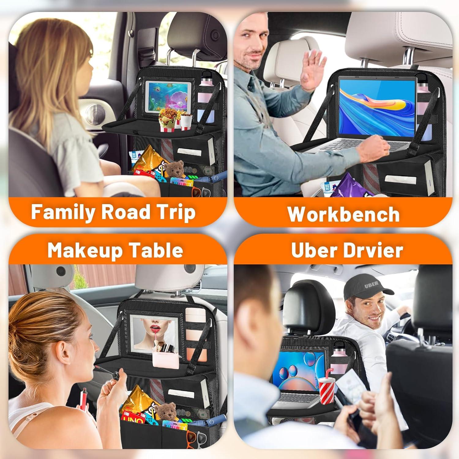 Organizador de Asiento Trasero Duwai 2 Paquetes Negro 12 Bolsillos