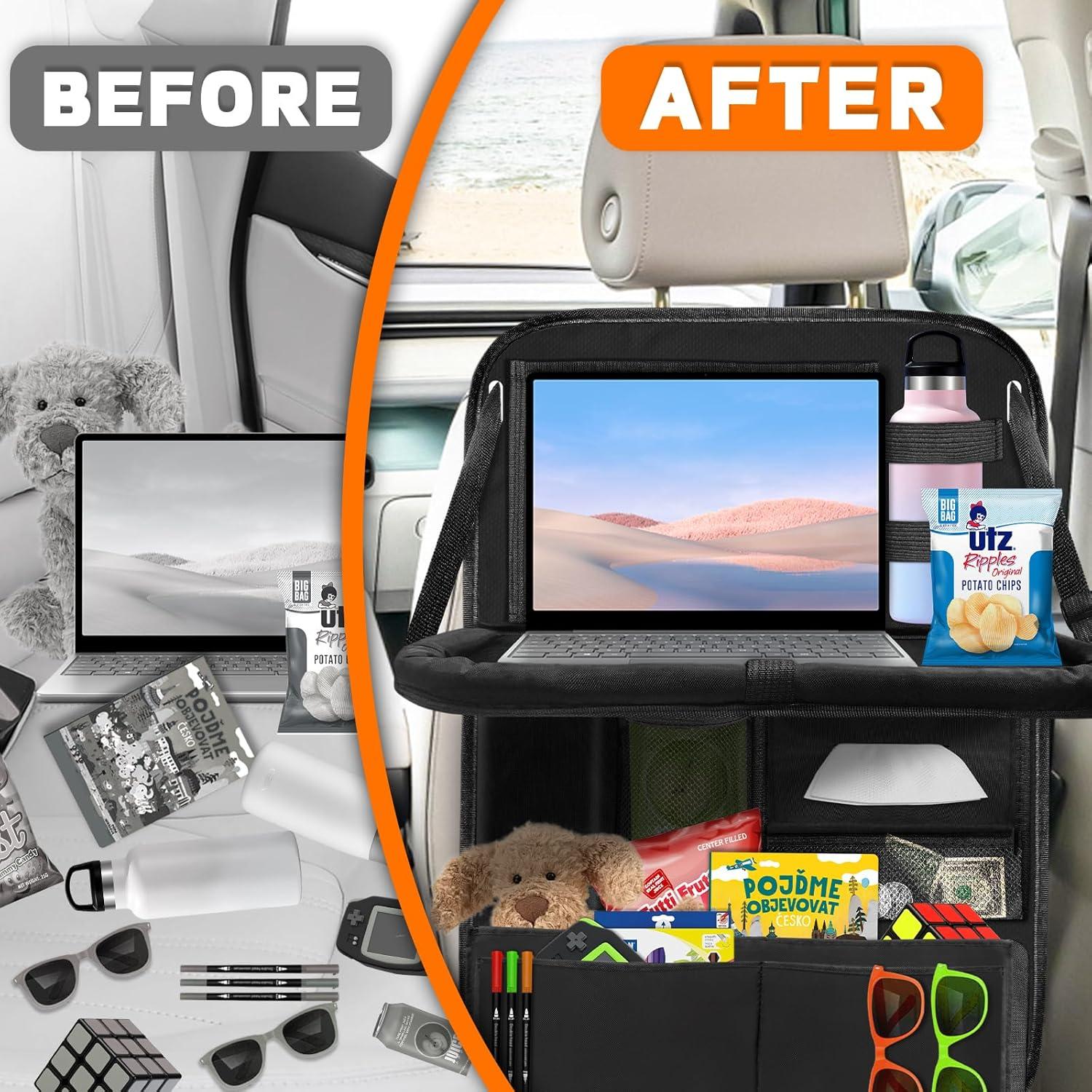 Organizador de Asiento Trasero Duwai 2 Paquetes Negro 12 Bolsillos