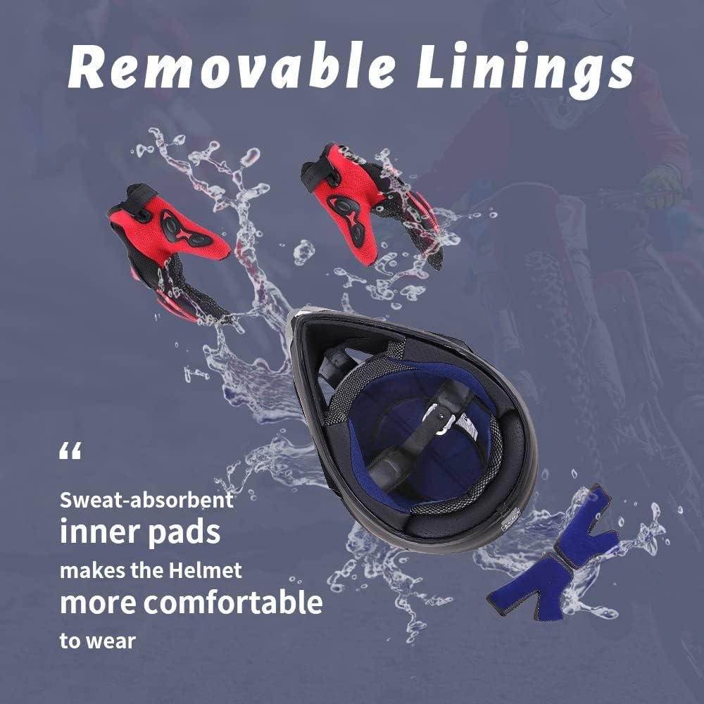 Casco de Motocross OUMURS D001TY02811ZB con Gafas y Guantes