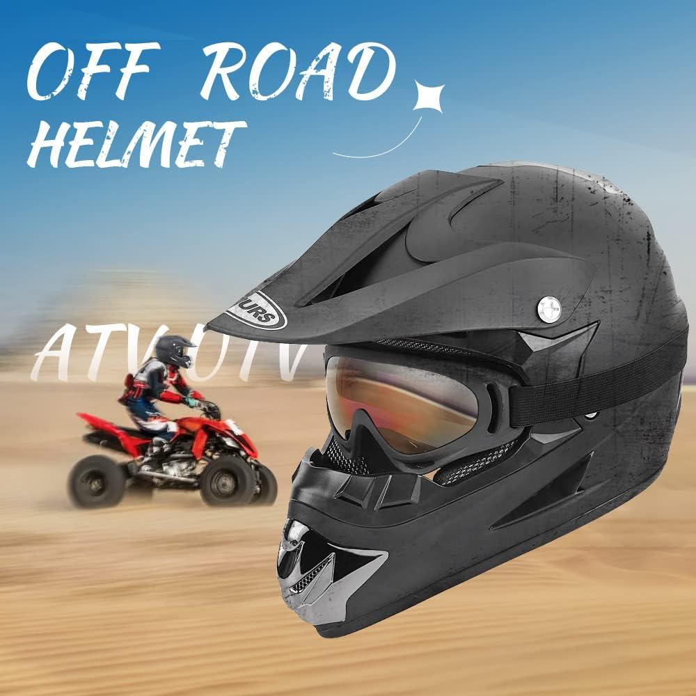 Casco de Motocross OUMURS D001TY02811ZB con Gafas y Guantes