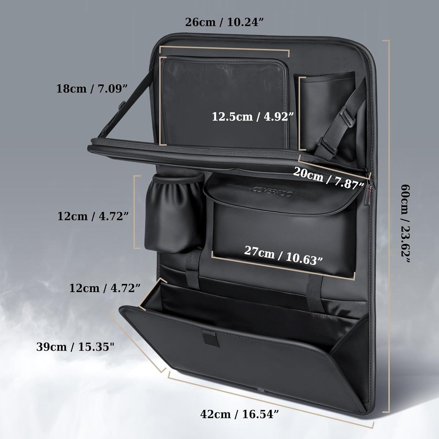 Organizador de Asiento Trasero Coverado de Cuero Nappa - 1 Paquete