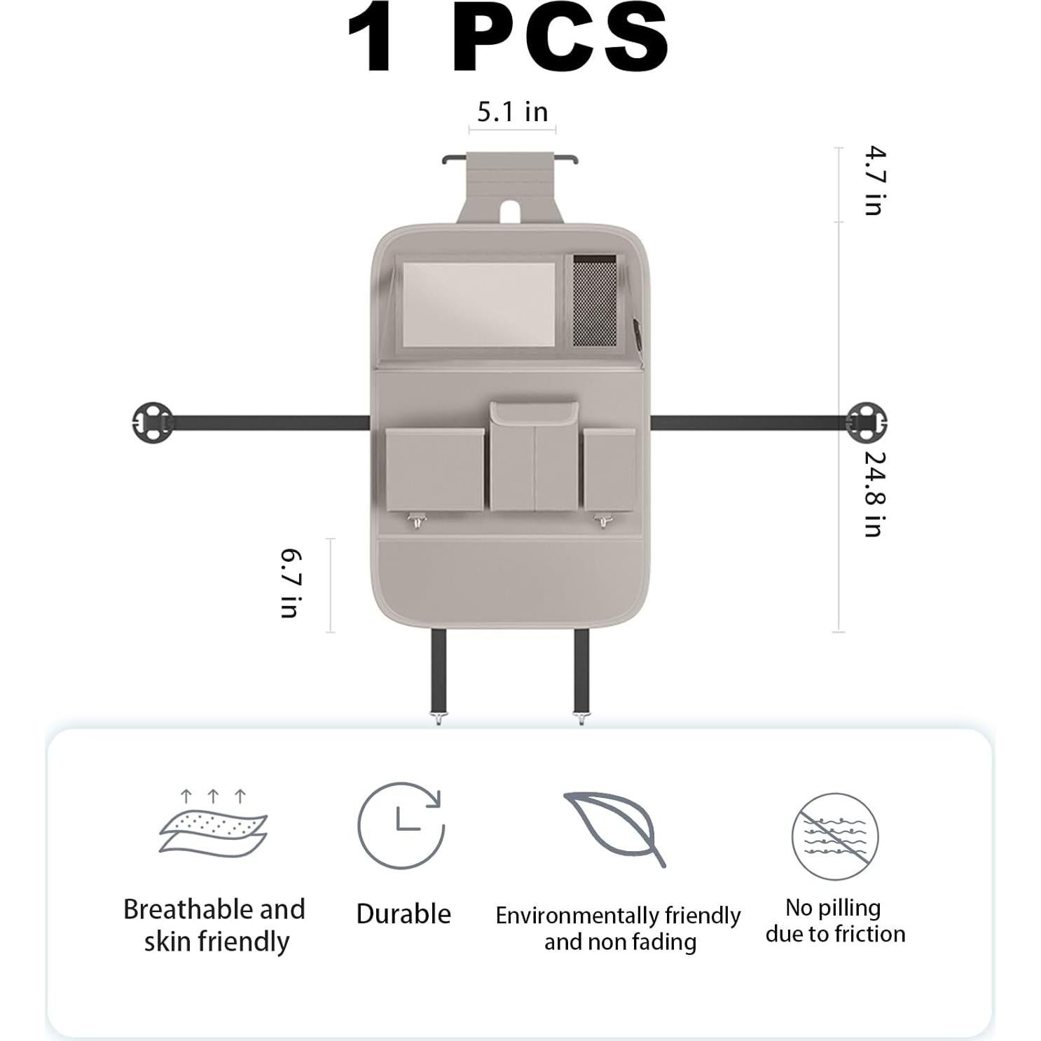 Organizador de Asiento Trasero XDV Gris Sólido 1 Pcs