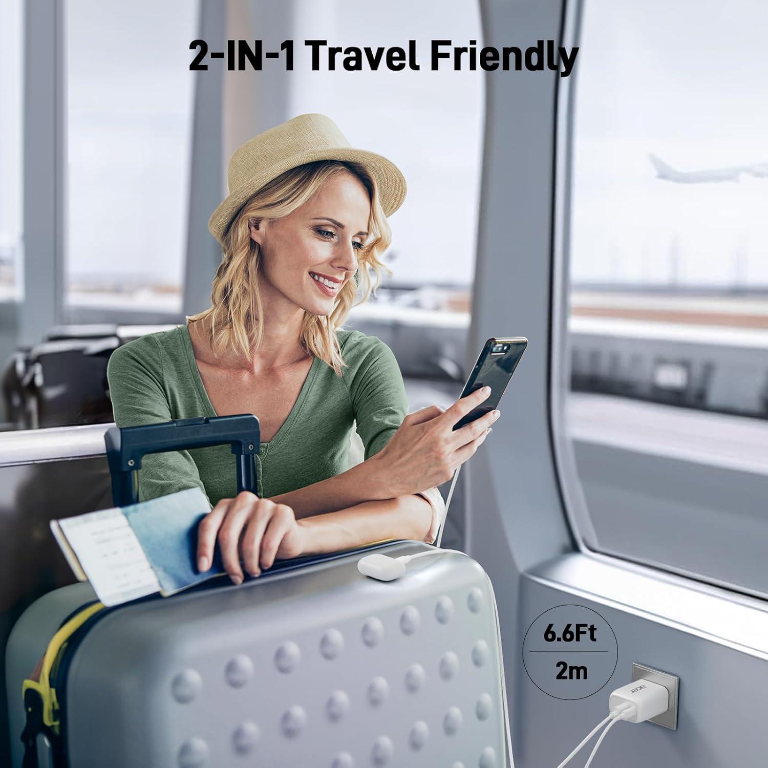 Cargador USB C Acer 20W Doble Puerto Carga Rápida 3 Piezas