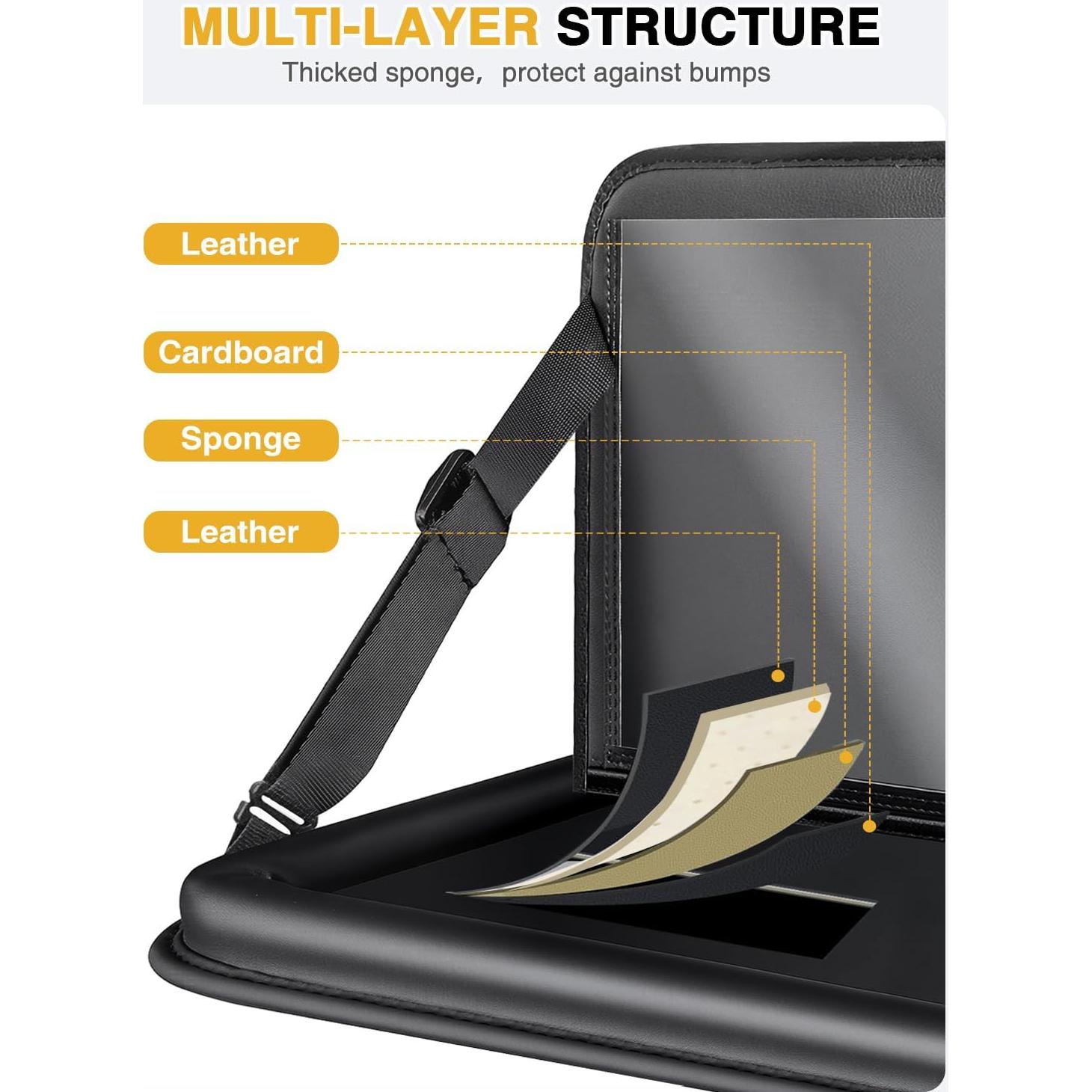 Organizador de Asiento Trasero de Coche Drsvabze - 2 Piezas con Soporte para Tableta y Bandeja Plegable