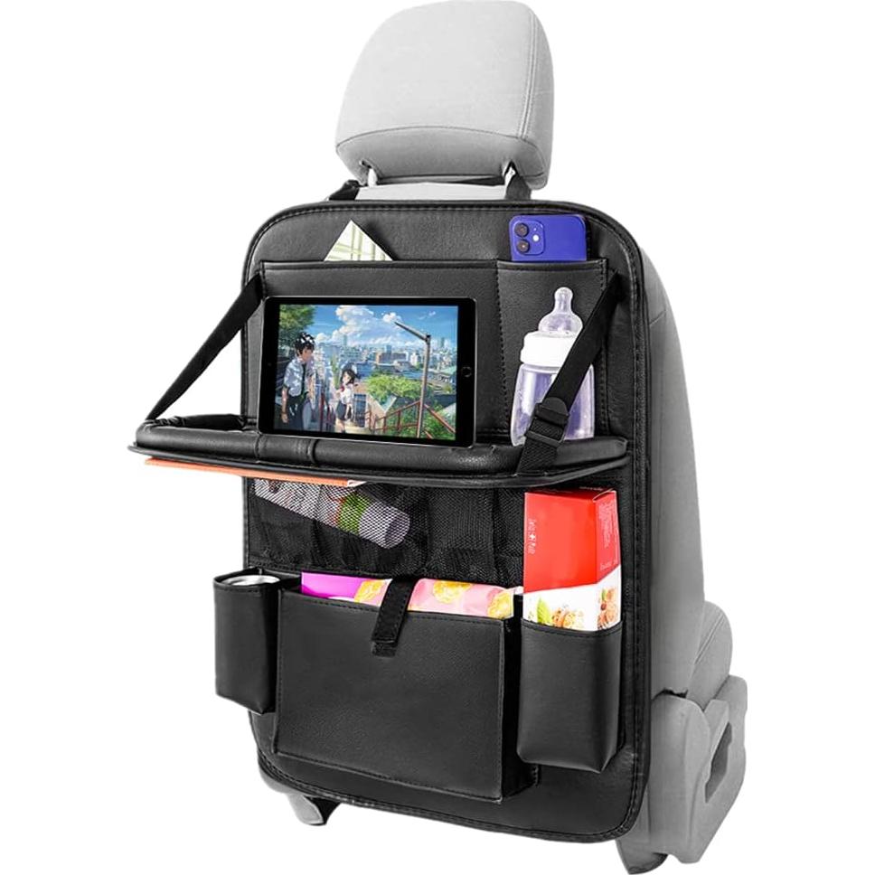 Organizador de Asiento de Coche MONKONAR de Cuero PU - 9 Bolsillos