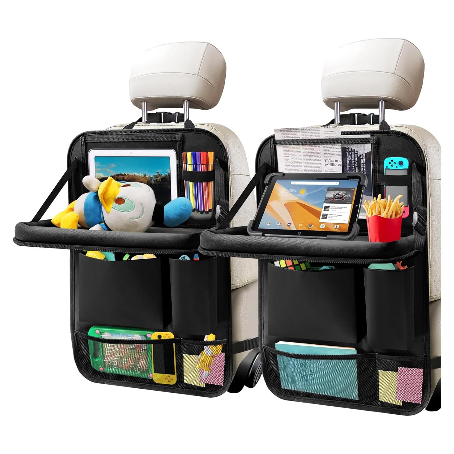 Organizador de Asiento Trasero Zecirl con Bandeja Plegable 6 Bolsillos