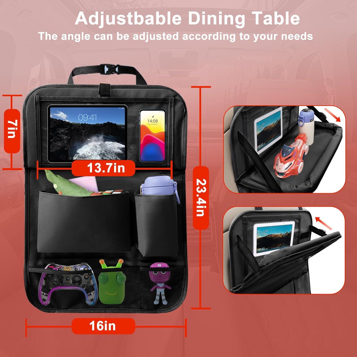 Organizador de Asiento Trasero Zecirl con Bandeja Plegable 6 Bolsillos