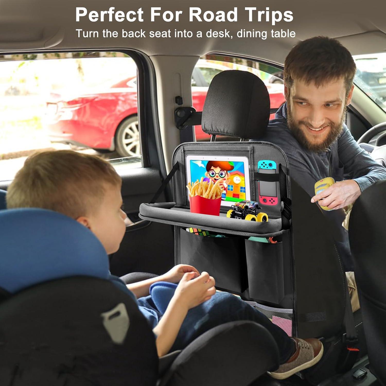 Organizador de Asiento Trasero Zecirl con Bandeja Plegable 6 Bolsillos
