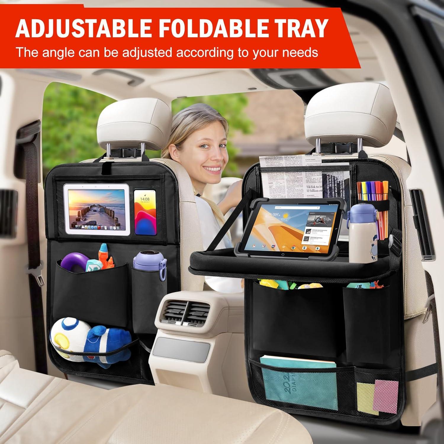 Organizador de Asiento Trasero Zecirl con Bandeja Plegable 6 Bolsillos