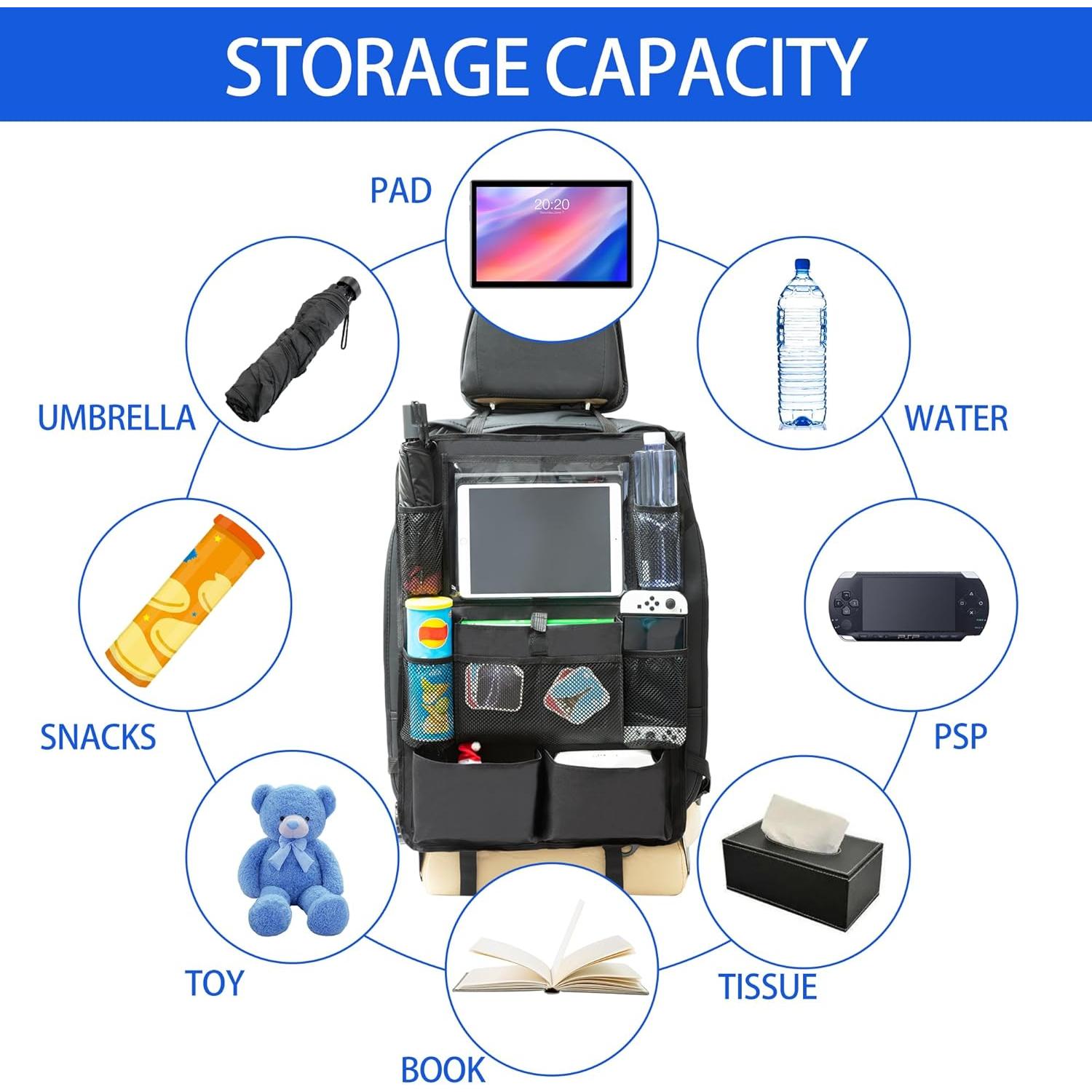 Organizador de Auto Trahefa para Asientos Traseros - 2 Pack con 9 Bolsillos