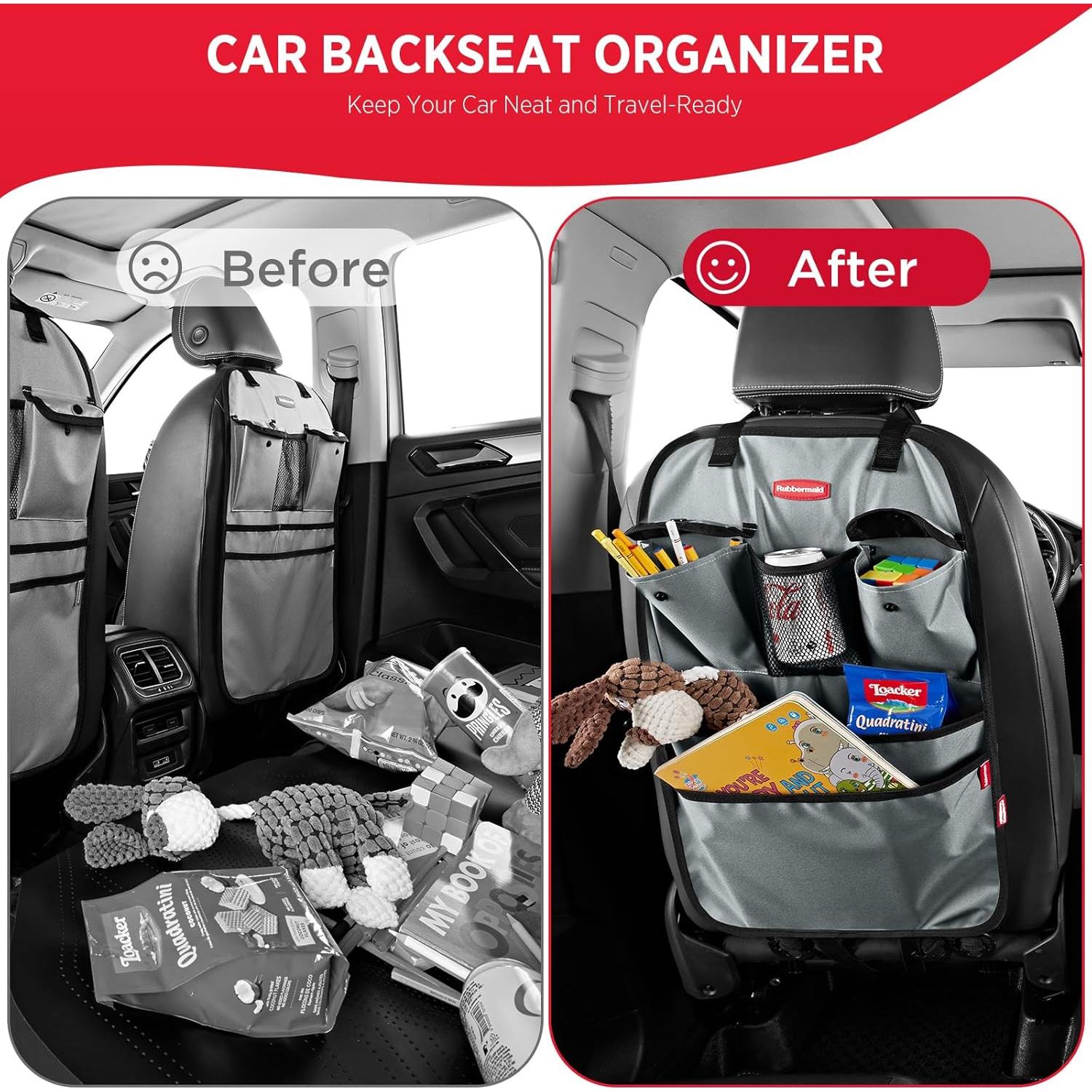 Organizador de Asiento Trasero Rubbermaid Gris - 6 Bolsillos