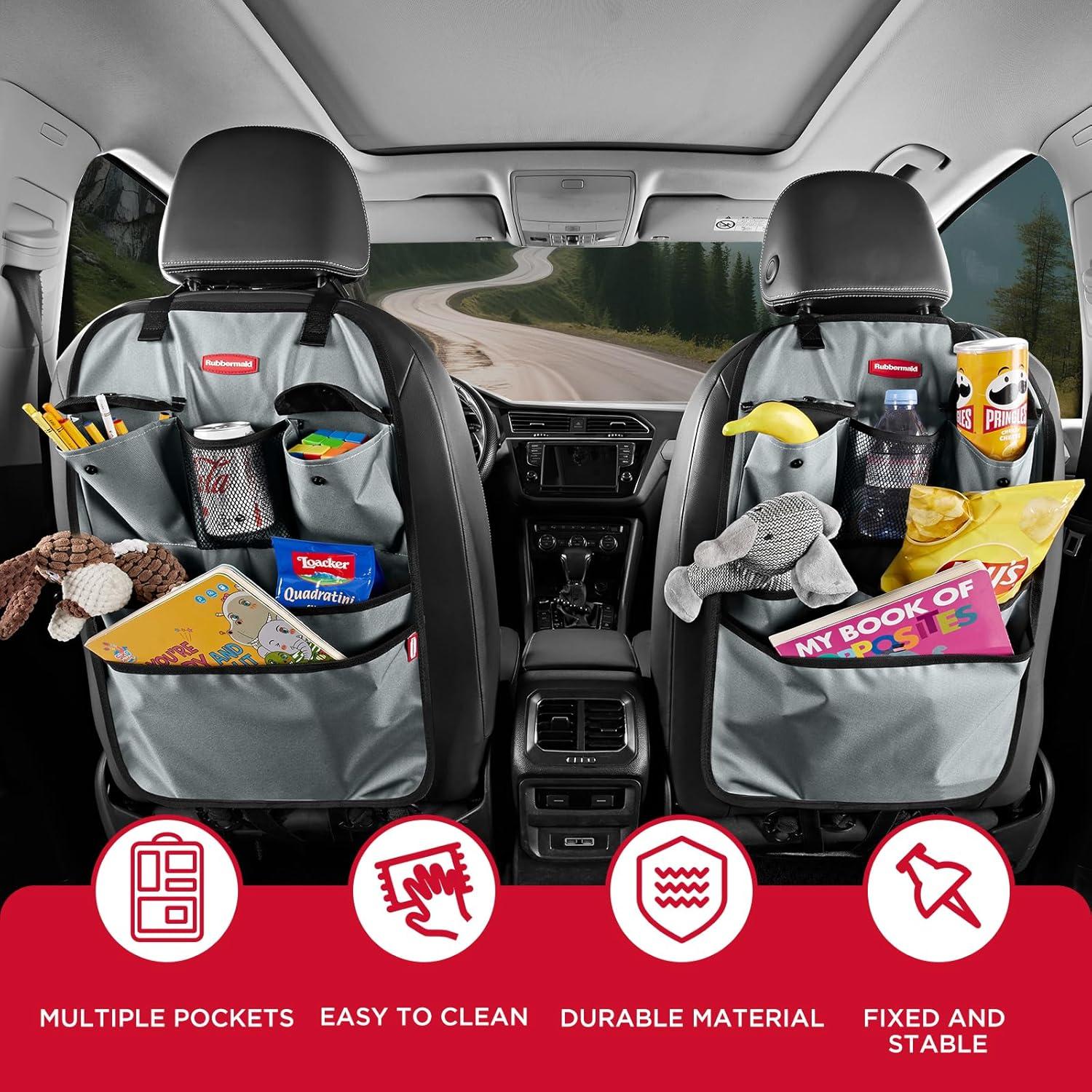 Organizador de Asiento Trasero Rubbermaid Gris - 6 Bolsillos