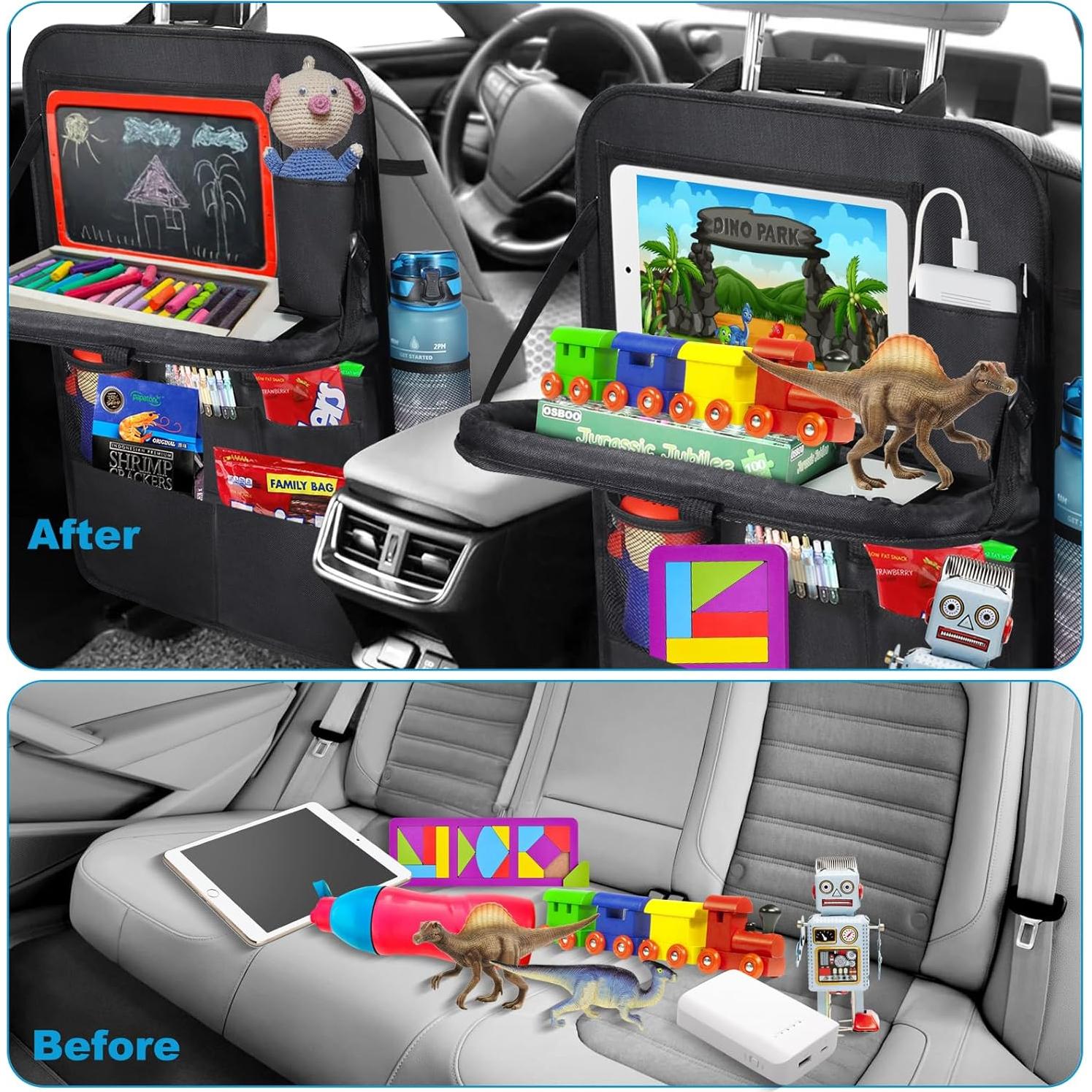 Organizador de Asiento Trasero LUUGUYI con Mesa Plegable 11 Bolsillos