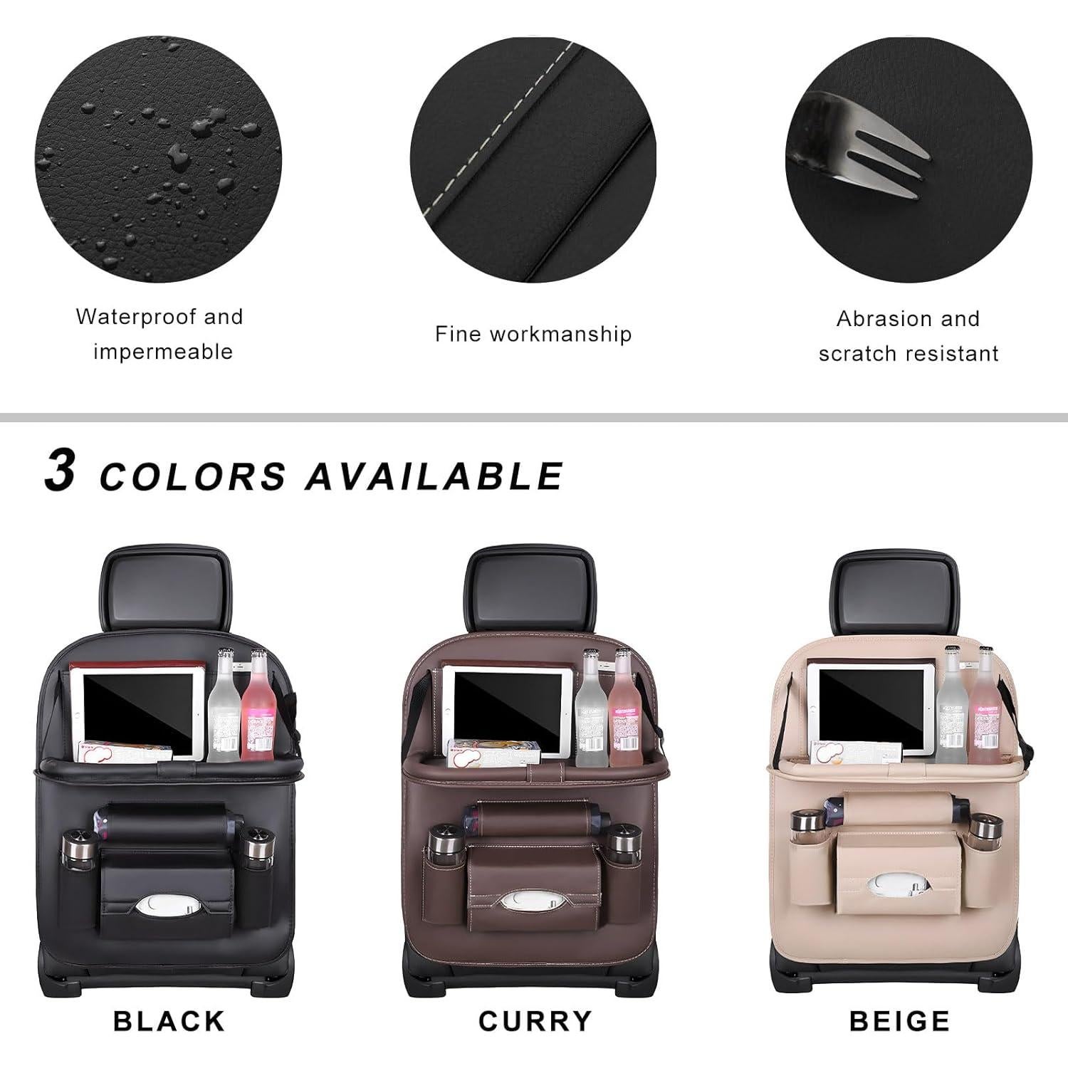 Organizador de Asiento Trasero de Coche FSTURIOS 2PCS Plegable