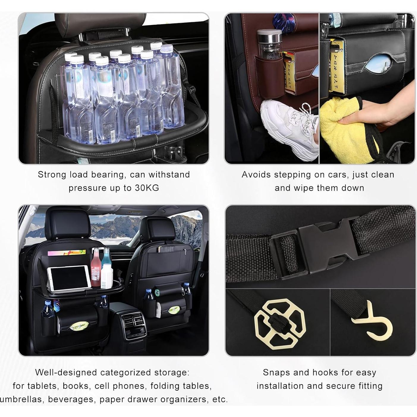 Organizador de Asiento Trasero de Coche FSTURIOS 2PCS Plegable