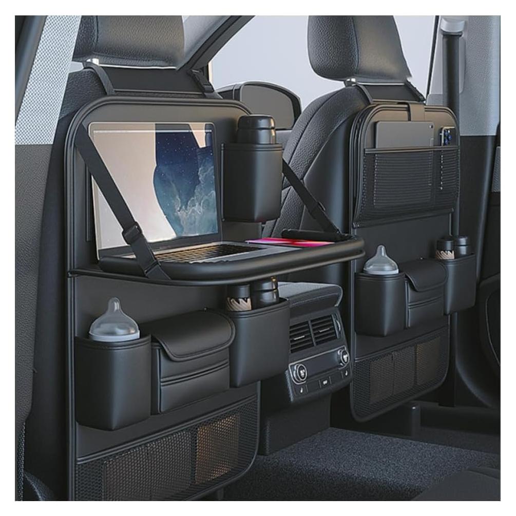 Organizador de Asiento Trasero Plegable Primst - Cuero Negro