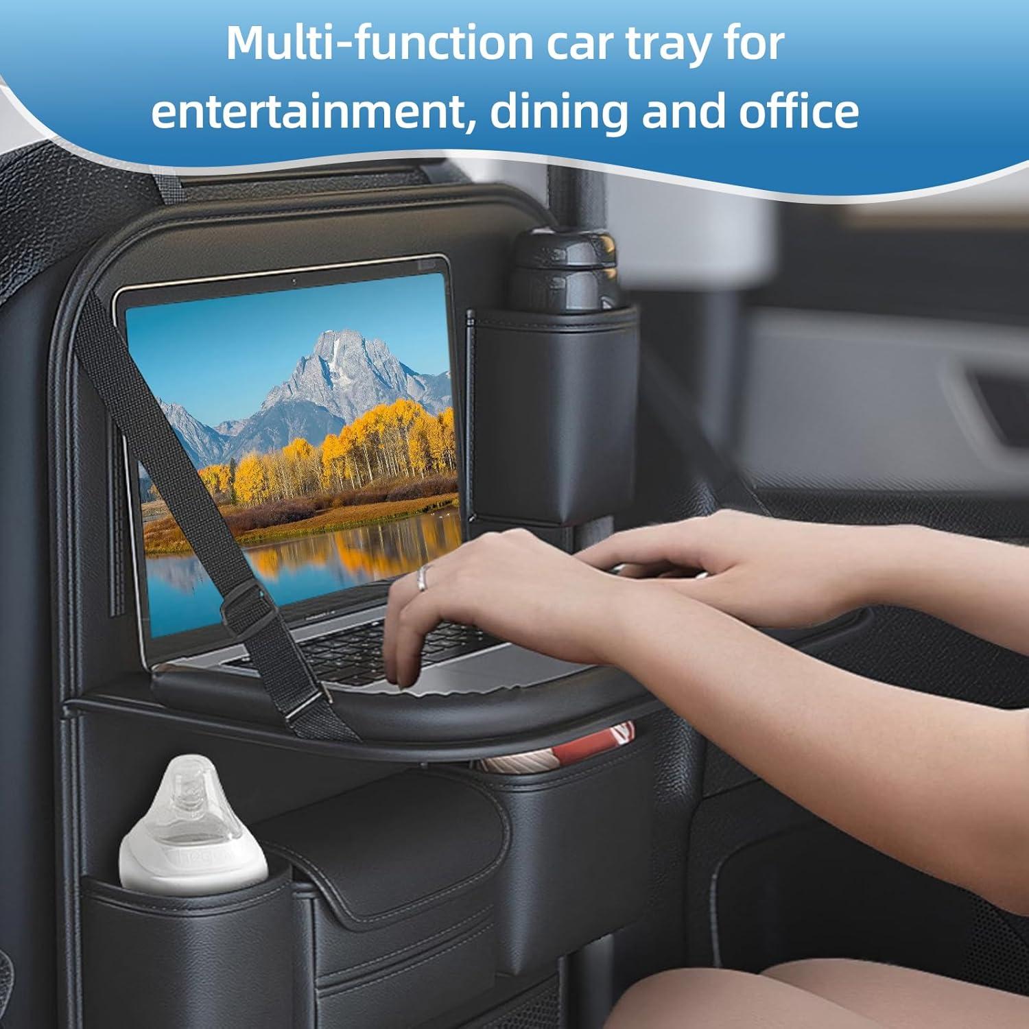 Organizador de Asiento Trasero Plegable Primst - Cuero Negro