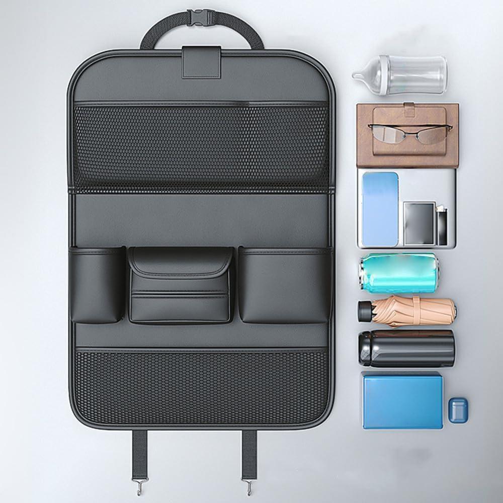Organizador de Asiento Trasero Plegable Primst - Cuero Negro