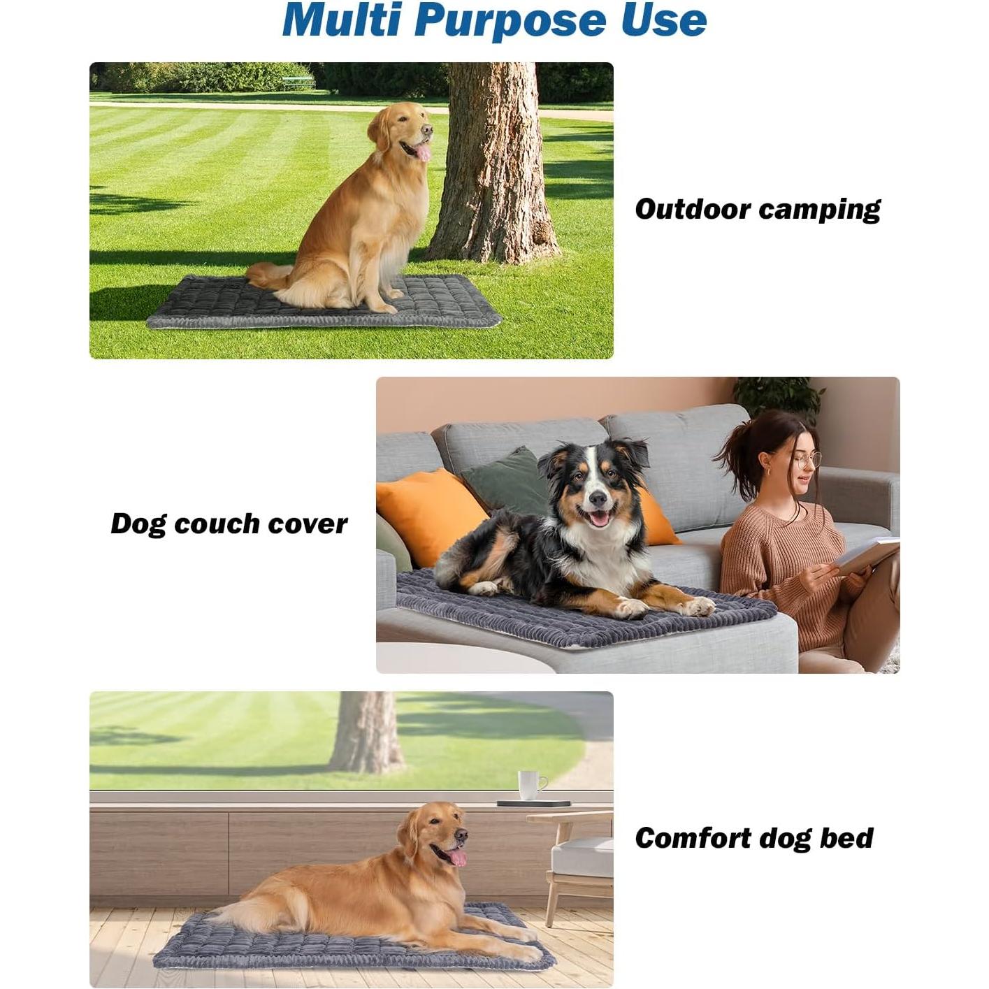 Cama para Perros JOYTUTUS Antideslizante 129x61 cm Gris