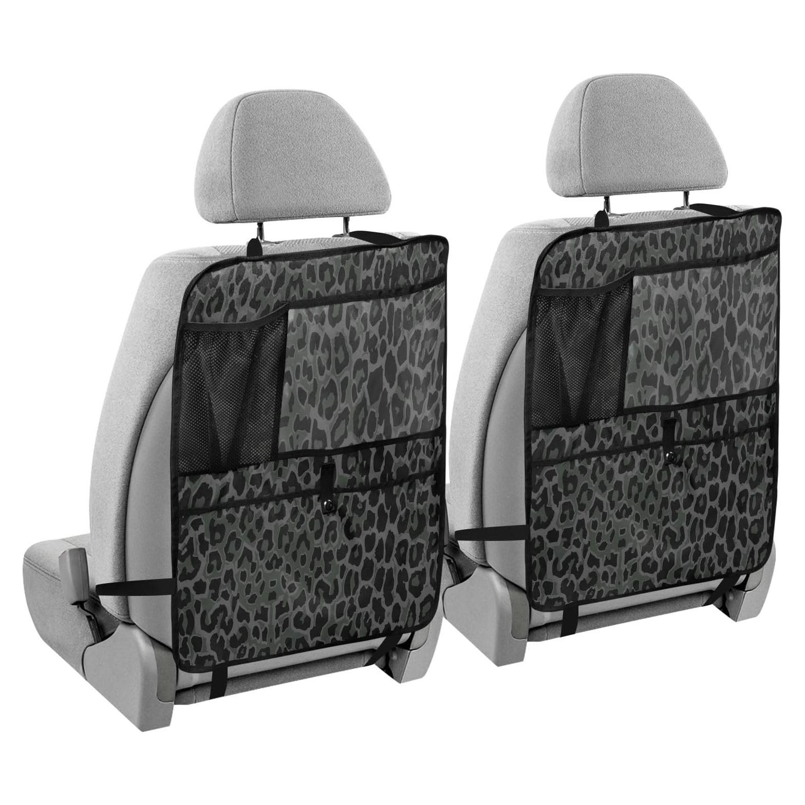 Organizador de Asiento Trasero YETTASBIN Leopardo Negro 2 Pzs