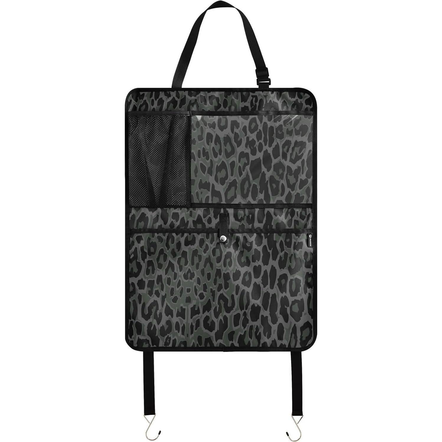 Organizador de Asiento Trasero YETTASBIN Leopardo Negro 2 Pzs