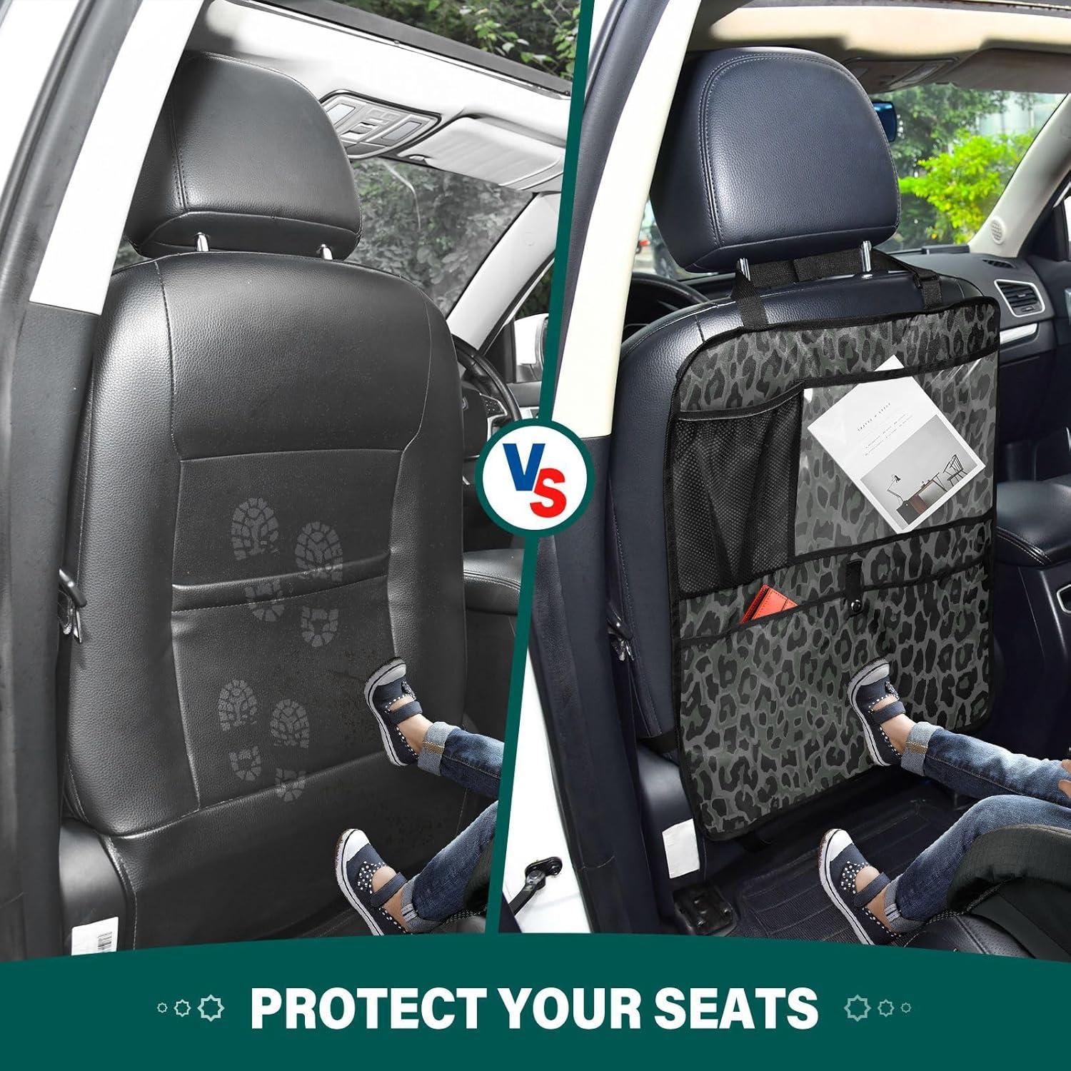 Organizador de Asiento Trasero YETTASBIN Leopardo Negro 2 Pzs