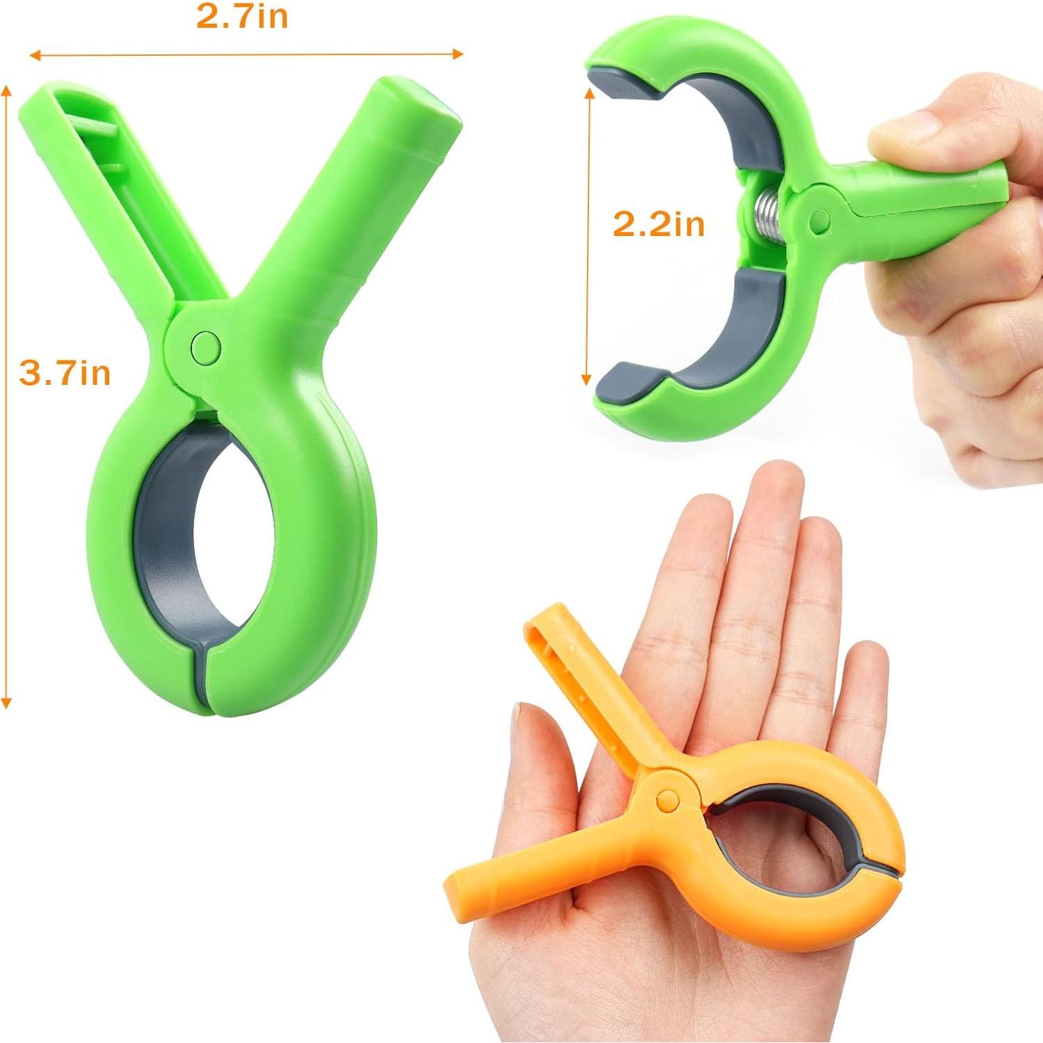 8 Clips para Toallas de Playa Dreecy - Verde y Naranja, 23.9 cm