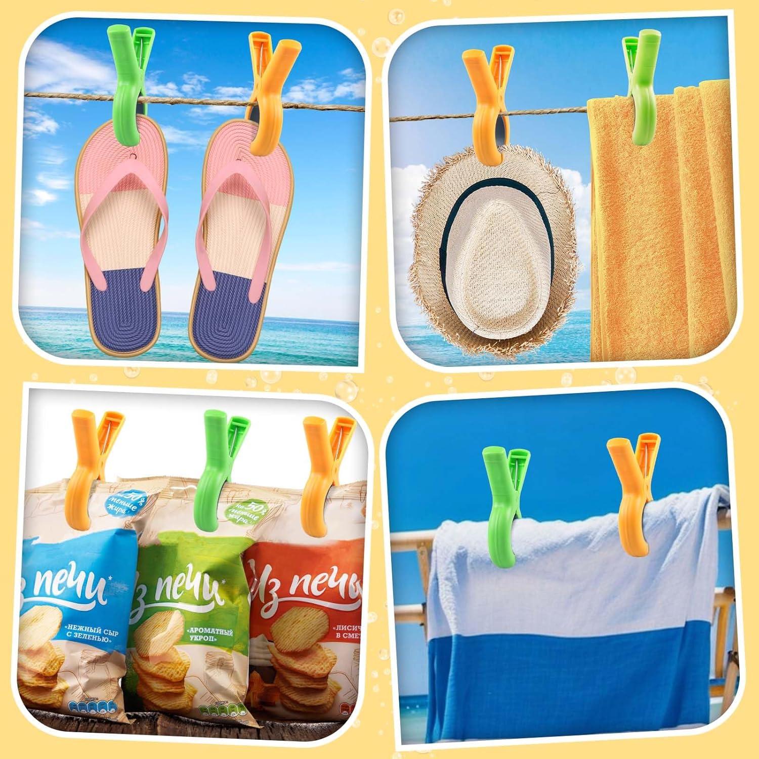 8 Clips para Toallas de Playa Dreecy - Verde y Naranja, 23.9 cm