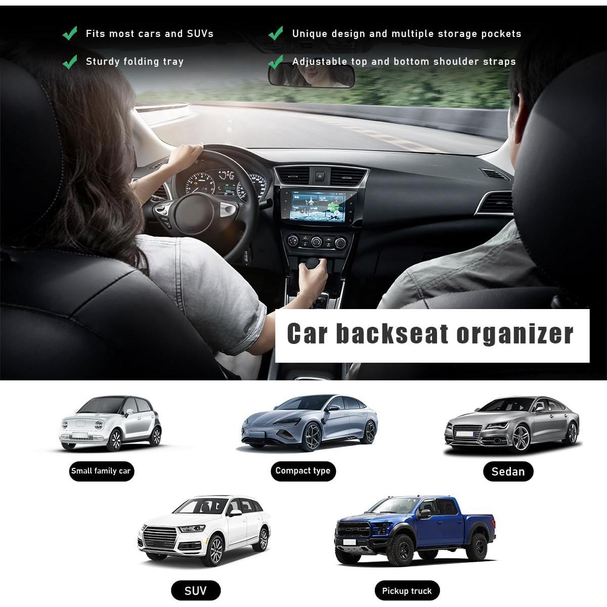 Organizador de Asiento Trasero Sylvil con Soporte para Tableta