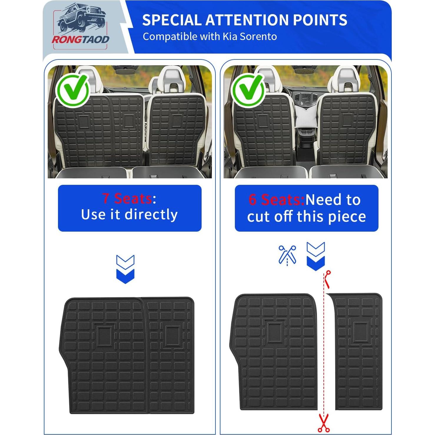 Protector de Asiento Trasero Rongtaod Kia Sorento 2021-2025 TPE