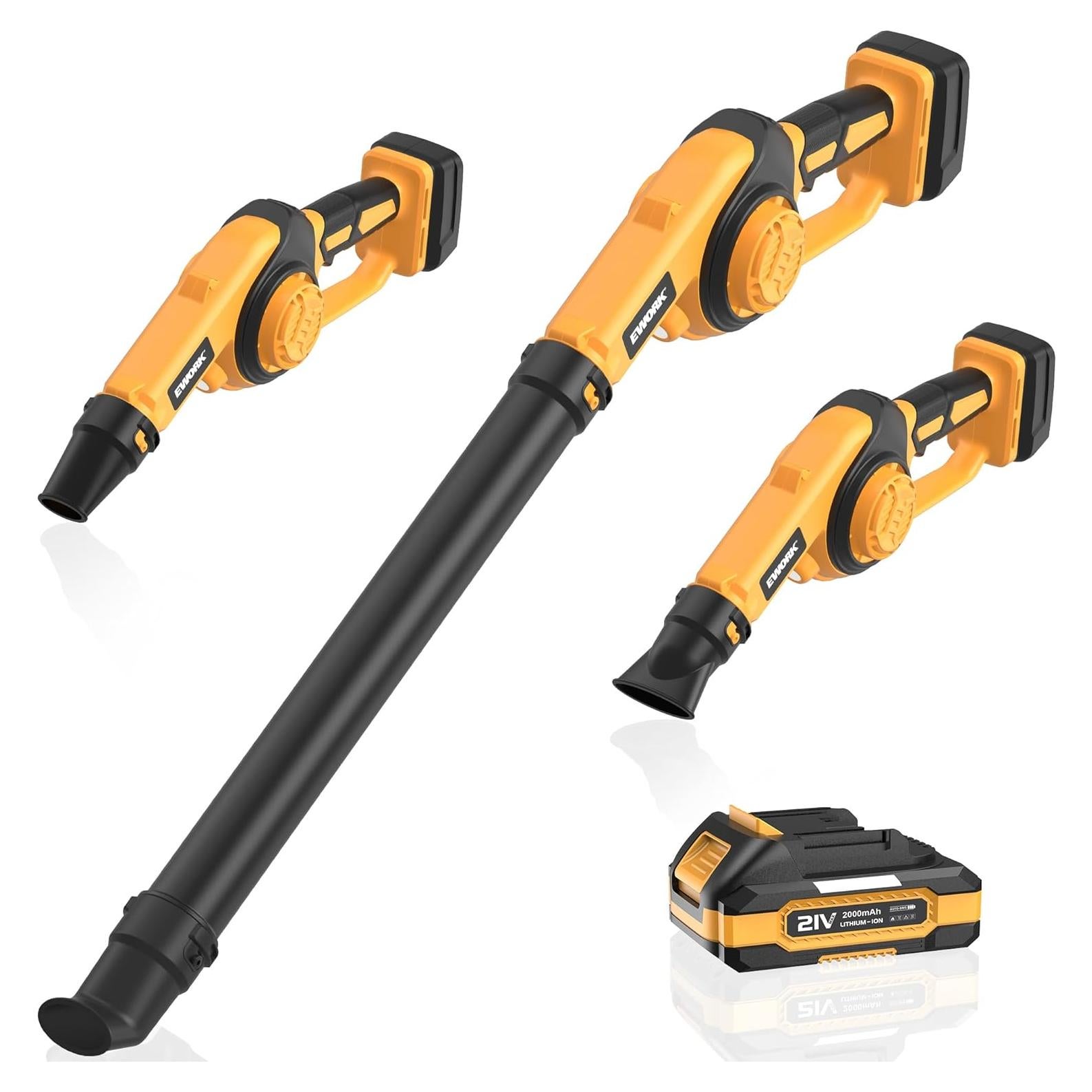 EWORK Soplador de Hojas Inalámbrico 21V 200 km/h Compacto